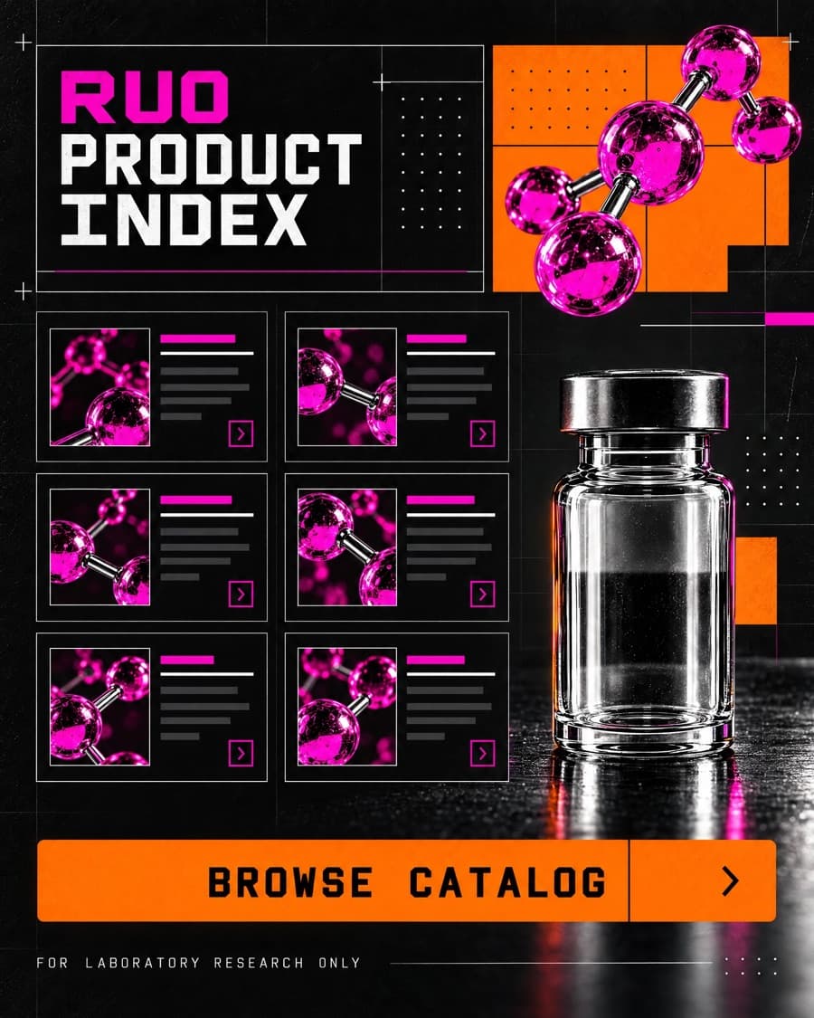 Dark terminal ad concept for a research-only catalog brand