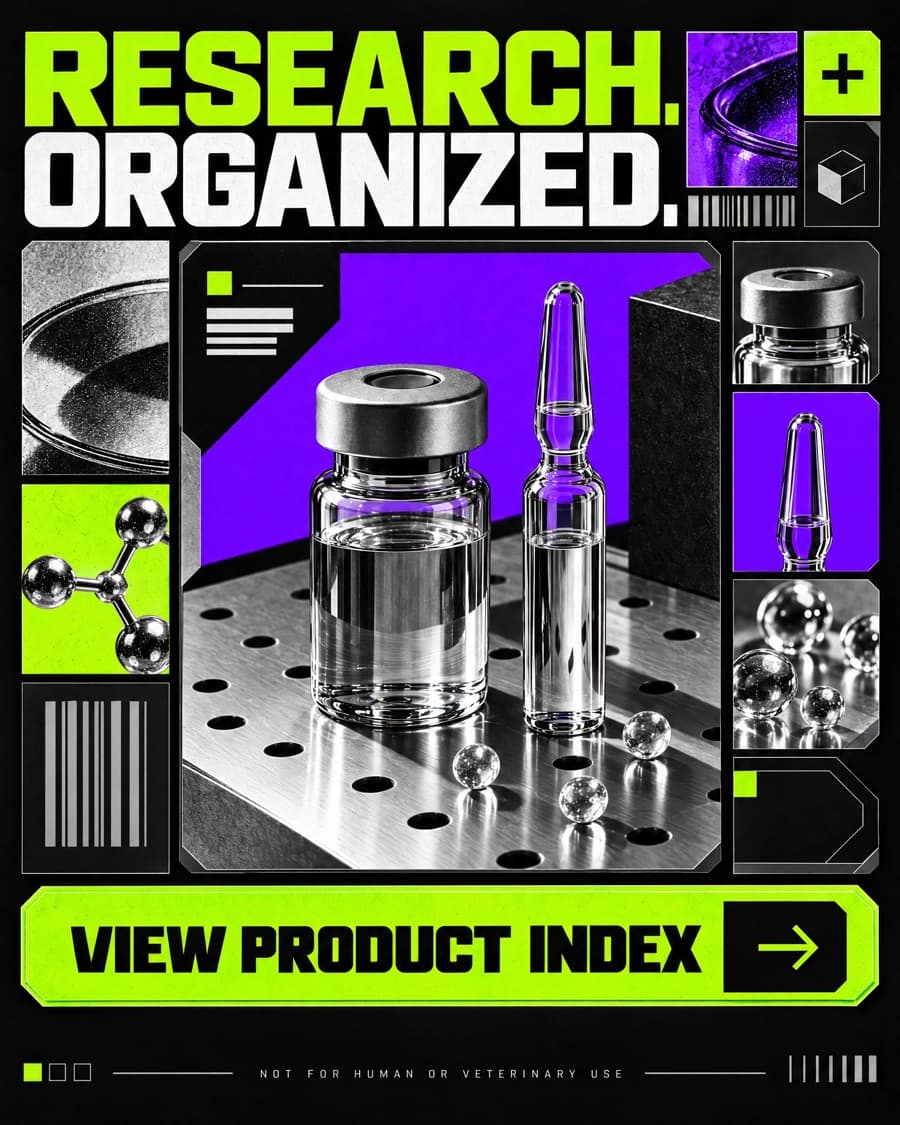 Neo-industrial ad concept for a research-only catalog brand